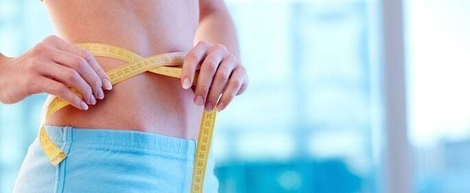 Measurement of the volume of the lost weight with the help of special exercises of the abdomen