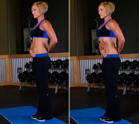 Exercise vacuum from fat on stomach